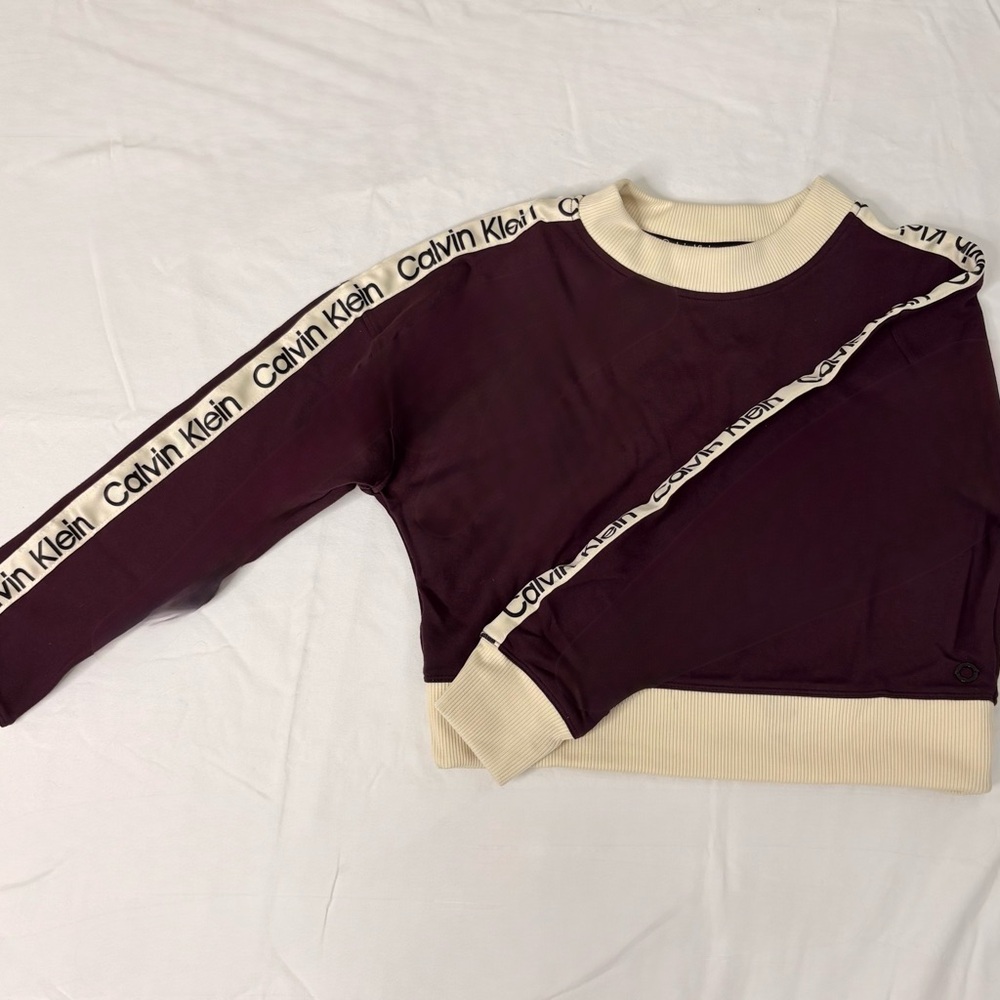 Calvin Klein Performance Women's Burgundy Crop Sweatshirt